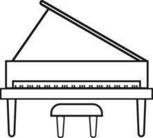 ícone de piano vertical. sinal de piano de cauda. símbolo de instrumento musical. vetor