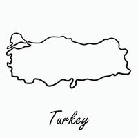 doodle desenho à mão livre do mapa da Turquia. vetor