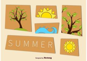 Summer Tree e Beach Graphics vetor