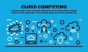 banner de computação em nuvem, estilo de estrutura de tópicos vetor