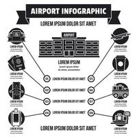 conceito de infográfico de aeroporto, estilo simples vetor