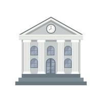 ícone do edifício do banco em estilo simples, isolado no fundo branco. ilustração vetorial.