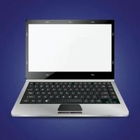 teclado de computador portátil branco com ilustração vetorial de teclas pretas escuras vetor
