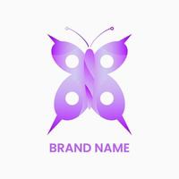 logotipo da borboleta. moderno, gradiente, roxo e elegante. adequado para ícones de logotipo, símbolos e sinais vetor