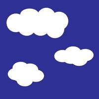ilustração simples de nuvens brancas em um fundo azul vetor