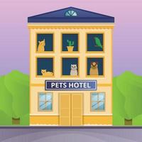 banner de conceito de hotel de animais de estimação, estilo cartoon vetor