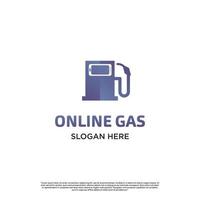 design de logotipo de gasolina on-line gradiente moderno, vetor de conceito de logotipo de gasolina de telefone