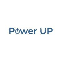 power up logotipo. design de logotipo criativo de tipografia. design plano vetor