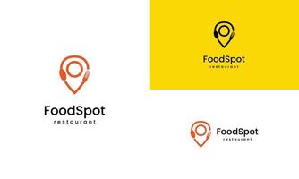 design de logotipo de localização de comida minimalista simples, ponto de comida, mapa, lugar, modelo de ícone de logotipo de navegação de comida vetor