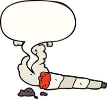 cigarro de desenho animado e bolha de fala vetor