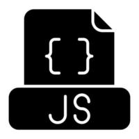 ícone de glifo de arquivo javascript vetor