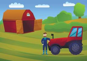 banner de conceito de agricultor, estilo cartoon vetor