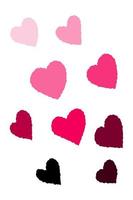 coração rosa. conjunto de corações de amor dos desenhos animados. decoração do dia dos namorados. estoque vector ilustração plana em um fundo branco.