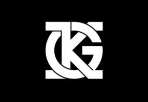kg gk gk logotipo da letra inicial vetor
