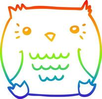 desenho de linha gradiente arco-íris desenho de coruja vetor
