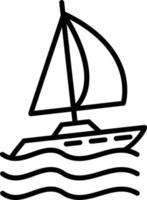 ícone de linha de vetor de navio
