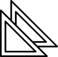 ícone de linha de vetor de triângulo