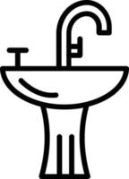 ícone de linha de vetor de lavatório