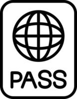 ícone de linha de vetor de passaporte