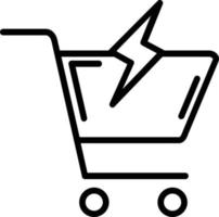 ícone de linha de vetor de carrinho de compras