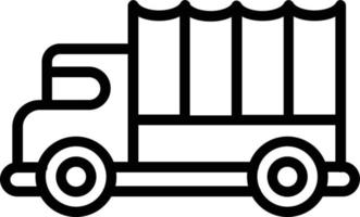 ícone de linha de vetor de caminhão militar