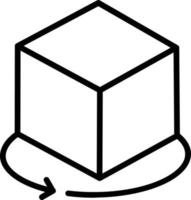 ícone de linha de vetor de cubo 3D