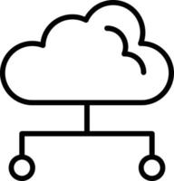 ícone de linha de vetor de computação em nuvem