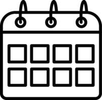 ícone de linha de vetor de calendário