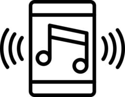 ícone de linha de vetor de aplicativo de música