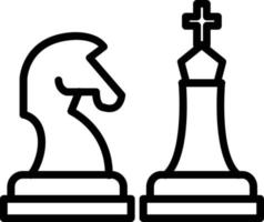 ícone de linha de vetor de xadrez