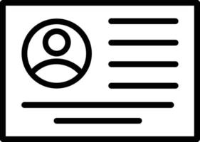 ícone de linha de vetor de cartão de identificação