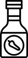 ícone de linha de vetor de garrafa de molho