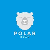 cabeça branca moderna urso polar sorriso design de logotipo vetor gráfico símbolo ícone ilustração ideia criativa