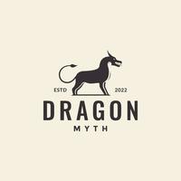 cavalo com cabeça de dragão mito design de logotipo vetor gráfico símbolo ícone ilustração ideia criativa