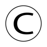 ícone de vetor de símbolo de direitos autorais
