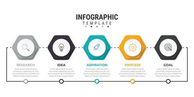 modelo de infográfico de negócios de apresentação com 5 opções. ilustração vetorial. vetor