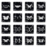 conjunto de ícones de borboleta vetor