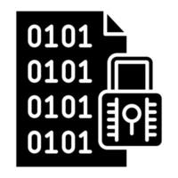 ícone de glifo de criptografia de arquivo vetor
