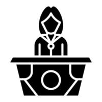 ícone de glifo de recepção vetor