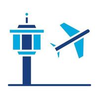 ícone de duas cores de glifo de aeroporto vetor