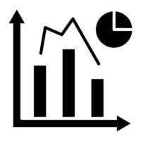 ícone de glifo de gráfico de barras vetor