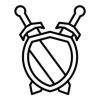 ícone de linha de escudo de aço vetor