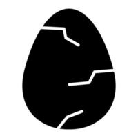 ícone de glifo de ovo rachado vetor