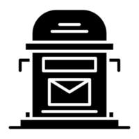 ícone de glifo de caixa de correio vetor