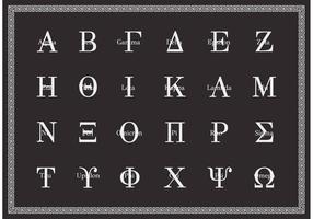 Vetor em letras maiúsculas de alfabeto grego grátis