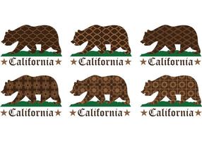 Vetores de urso de Califórnia com padrões