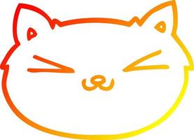 linha de gradiente quente desenhando gato de desenho animado feliz vetor