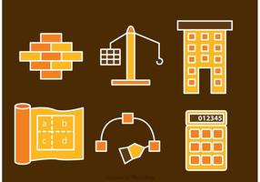 Vetores de ícones de arquitetura e construção