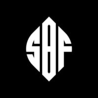 design de logotipo de carta de círculo sbf com forma de círculo e elipse. letras de elipse sbf com estilo tipográfico. as três iniciais formam um logotipo circular. sbf círculo emblema abstrato monograma carta marca vetor. vetor