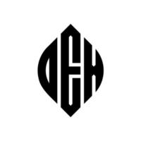 design de logotipo de carta de círculo oex com forma de círculo e elipse. letras de elipse oex com estilo tipográfico. as três iniciais formam um logotipo circular. oex círculo emblema abstrato monograma carta marca vetor. vetor